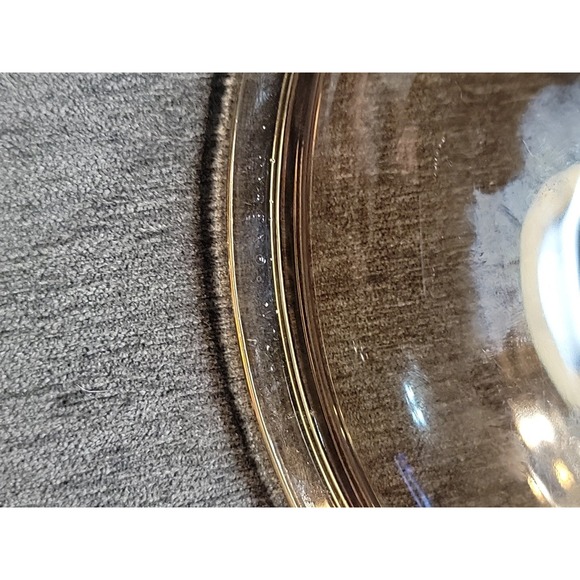 Pyrex‎ Visions Amber Glass Lid V 12 C Corning Round 10 1/4 Out 8 7/8 In - Picture 4 of 4